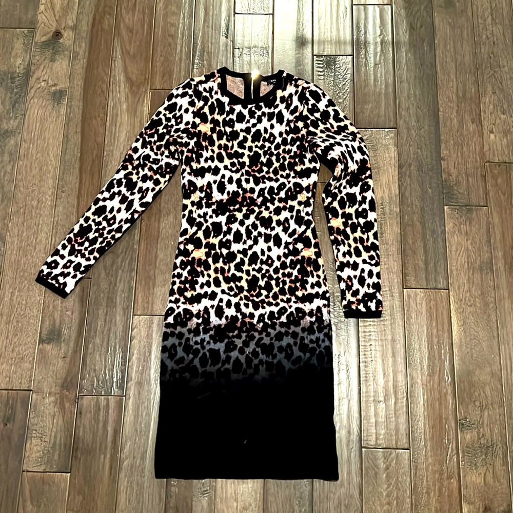 Animal print sweater dress